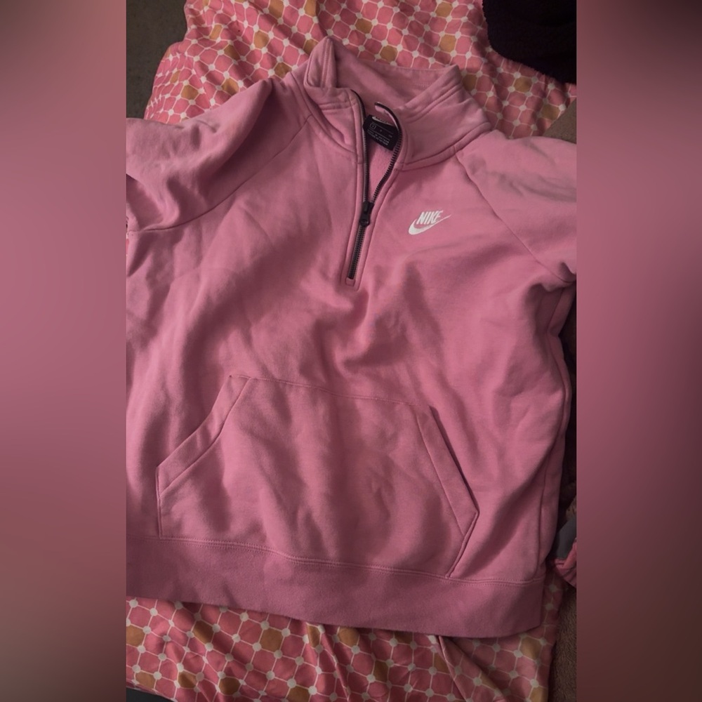 nike half zip sweater / pink
